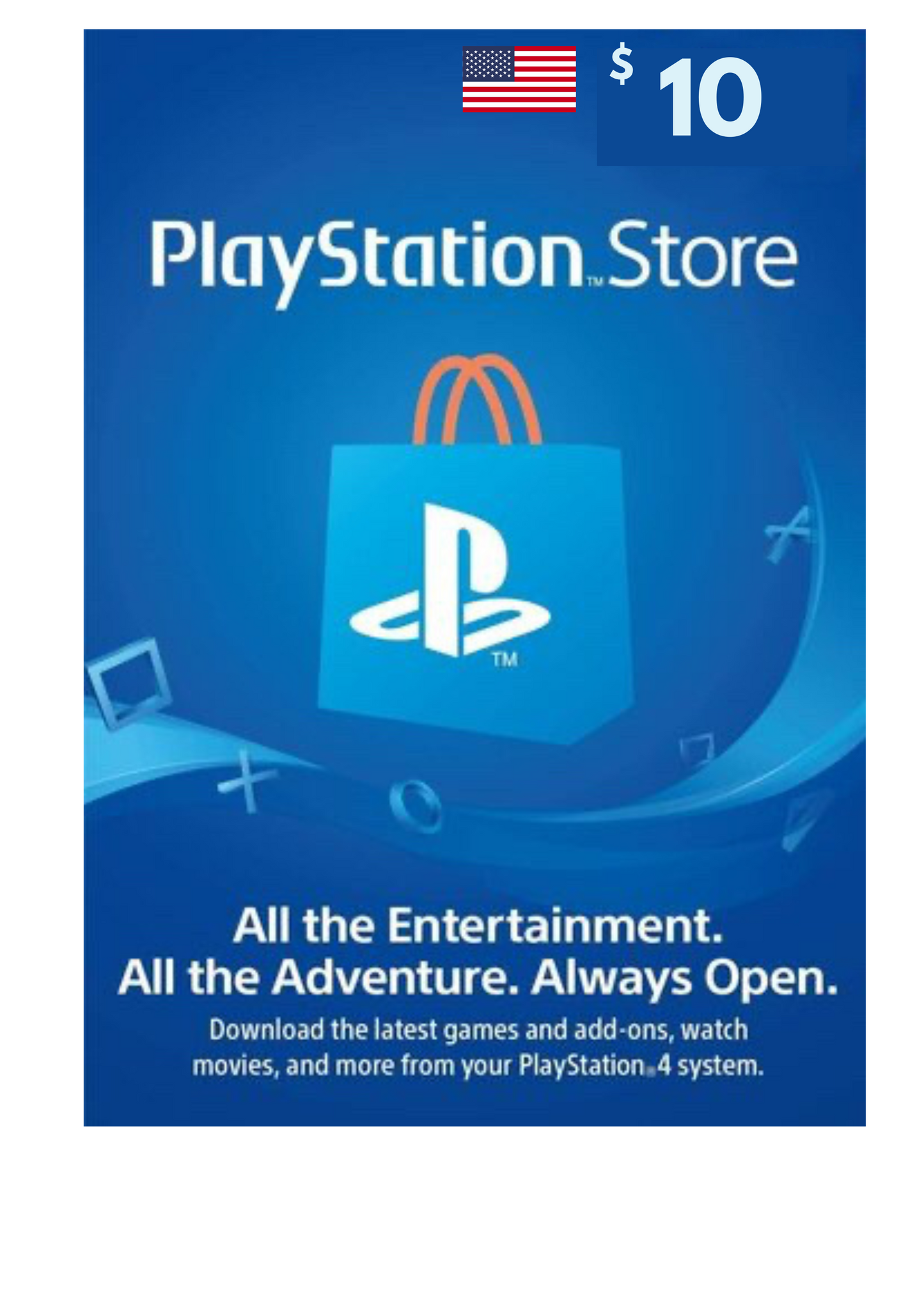PlayStation Store USD10 Gift Cards (US)