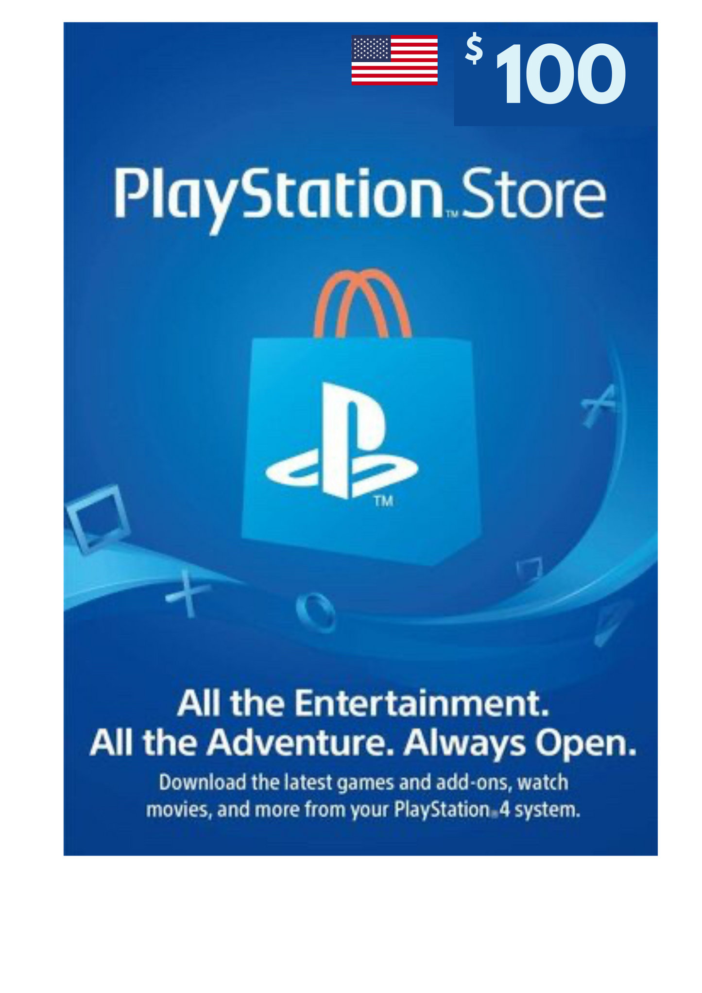 PlayStation Store USD100 Gift Cards (US)