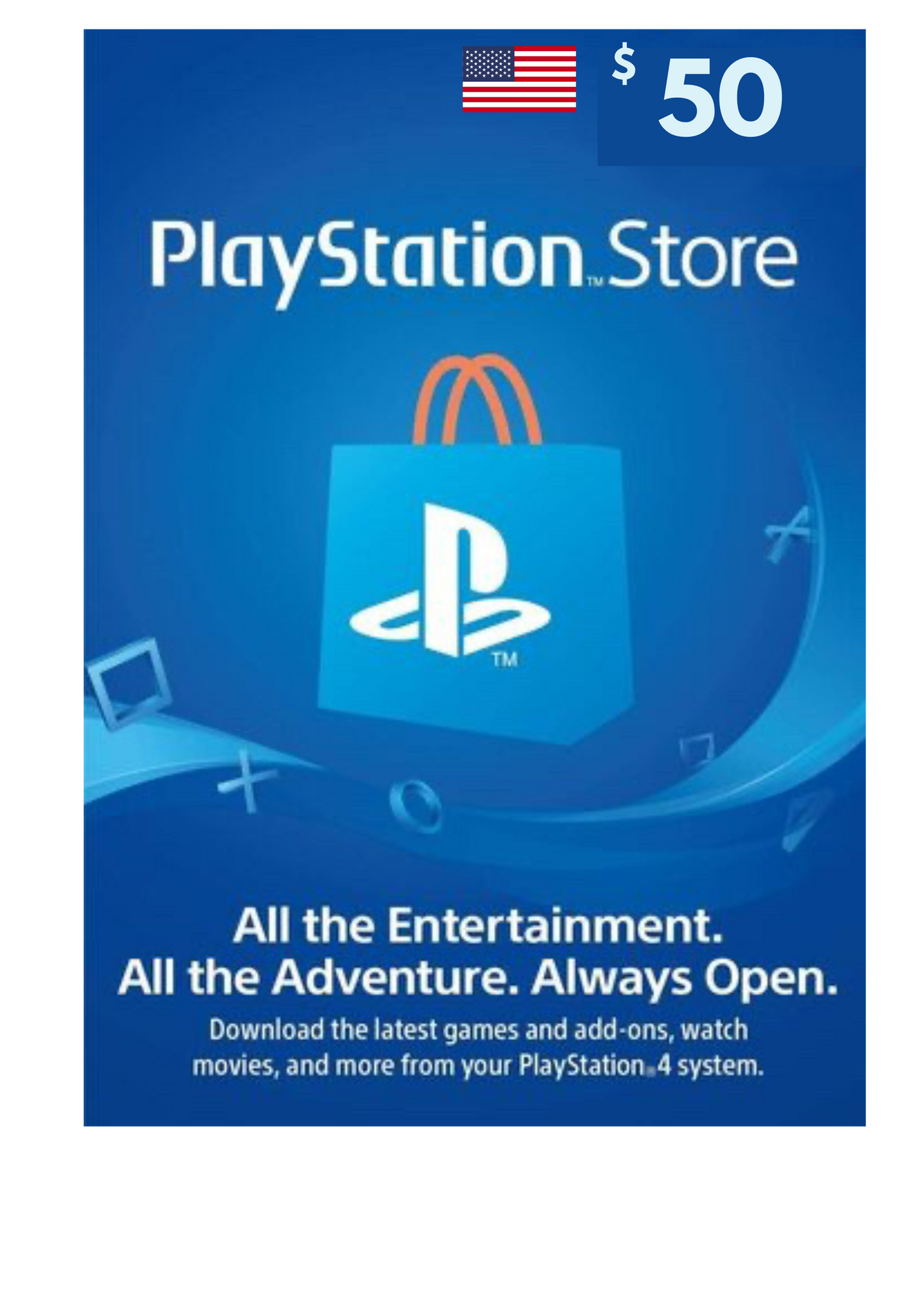 PlayStation Store USD50 Gift Cards (US)